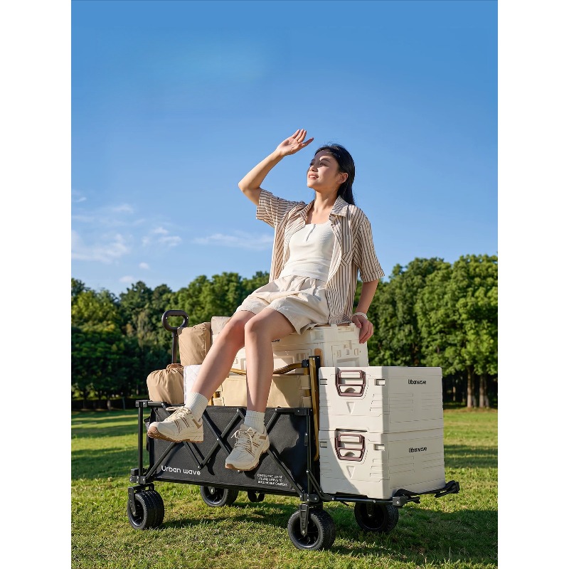 Folding Camping Wagon Cart Out - Outdoor Furniture Metal review and price