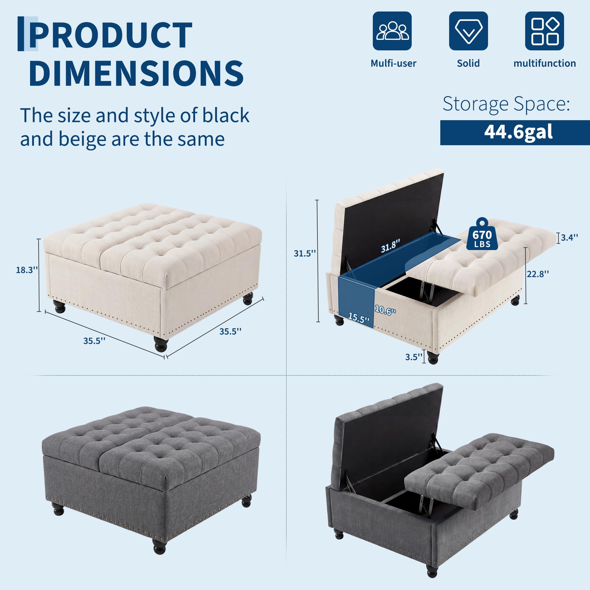 36 Inch Square Lift Top Storag - Outdoor Furniture Wood review and price