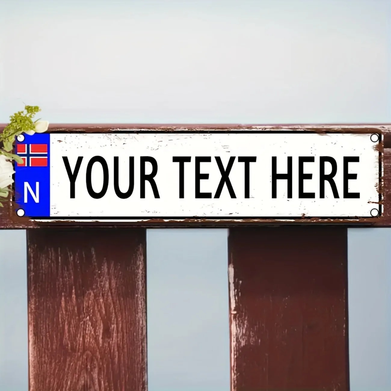 Custom Text Norwegian Vintage  - Outdoor Furniture Metal review and price