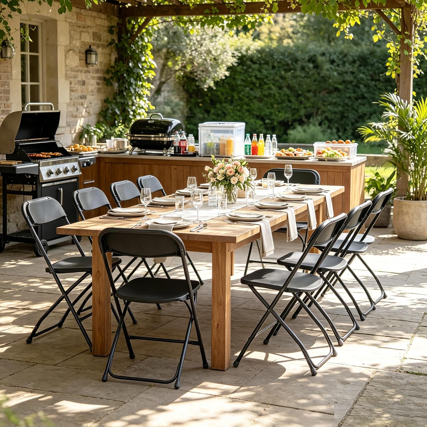 Black Folding Chair Metal Fram - Outdoor Furniture Metal Chairs review and price