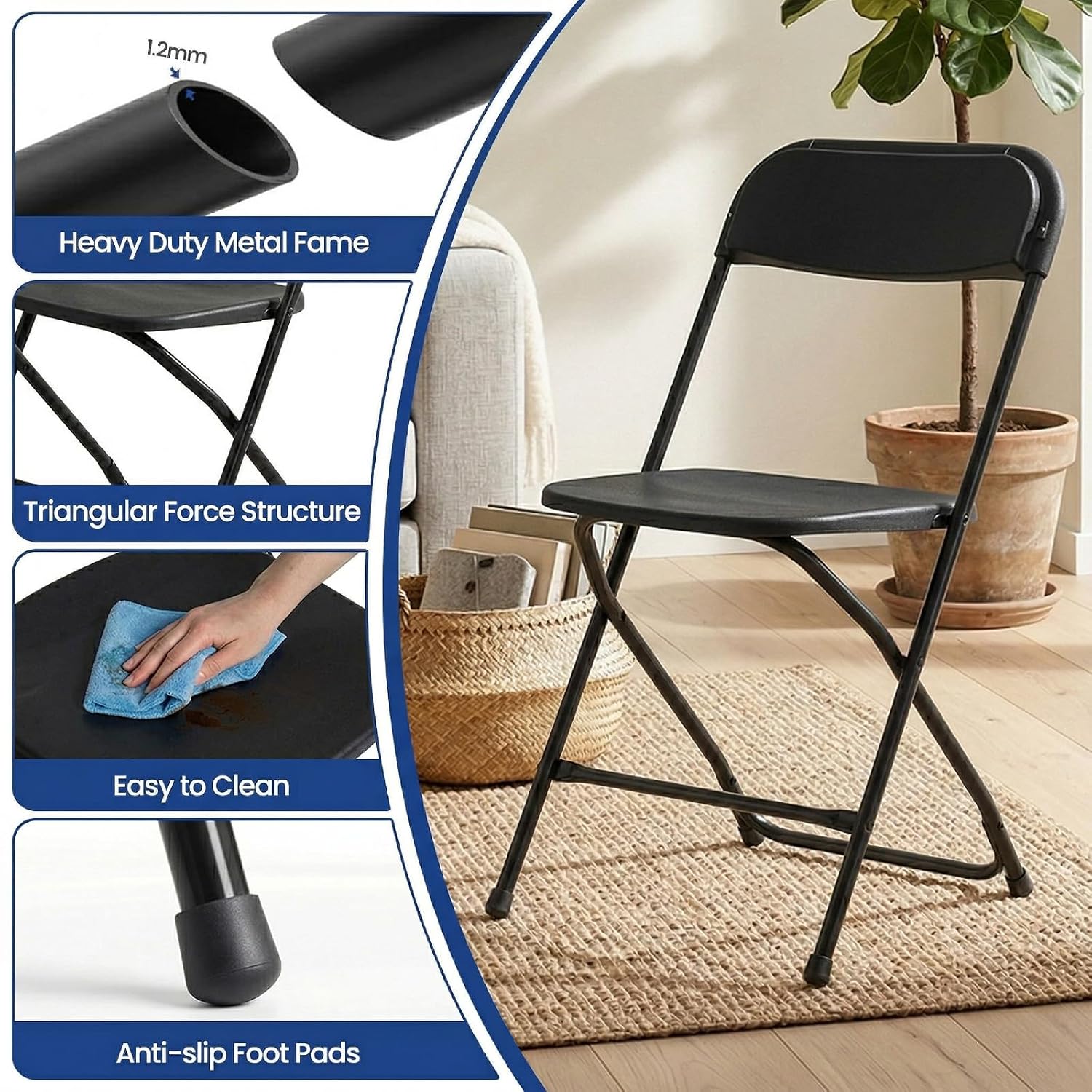 Black Folding Chair Metal Fram - Outdoor Furniture Metal Chairs review and price