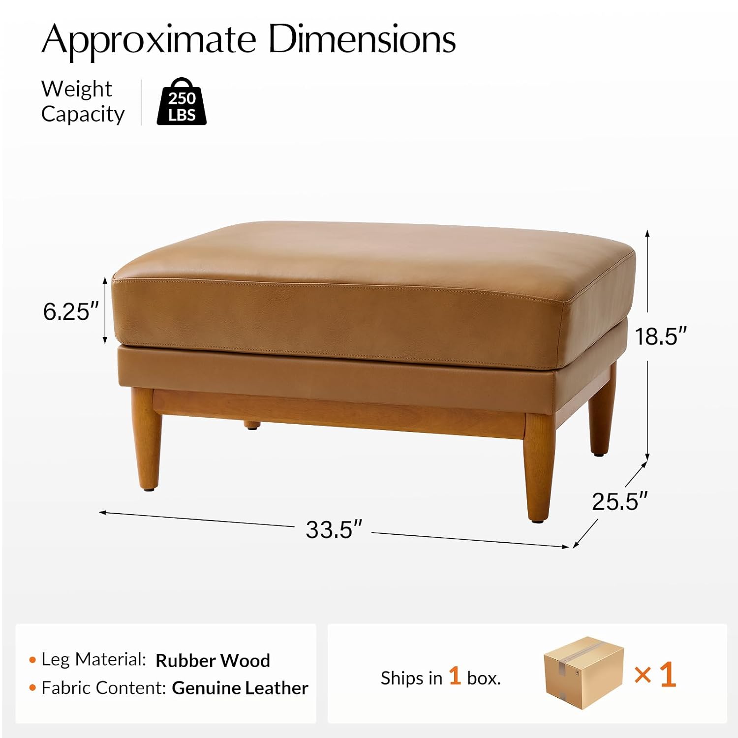 Genuine Leather Ottoman Coffee - Outdoor Furniture Wood review and price