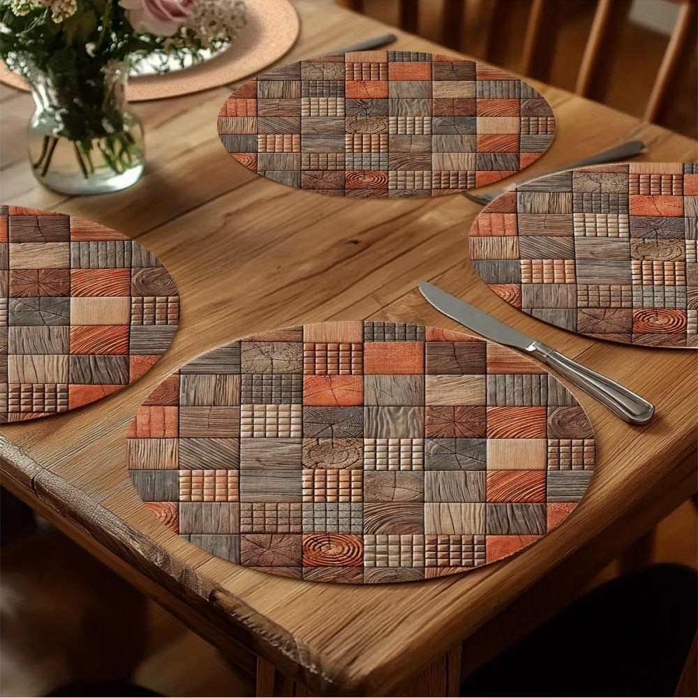 VIKAMA Round Placemat 4-Piece  - Outdoor Furniture Wood review and price