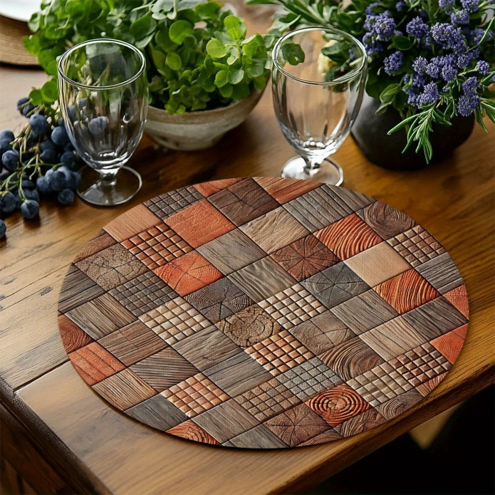 VIKAMA Round Placemat 4-Piece  - Outdoor Furniture Wood review and price